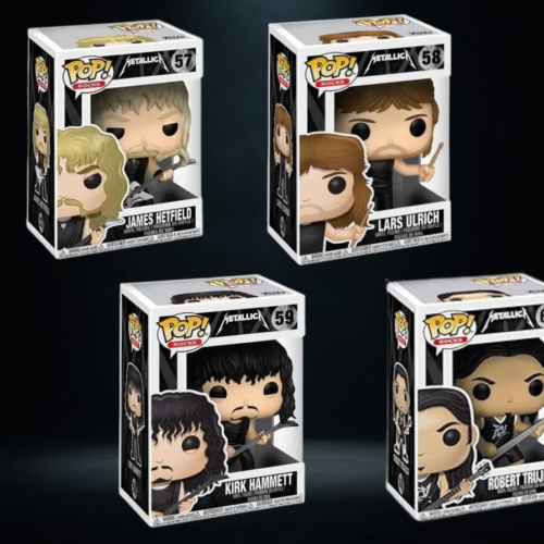 Funko Pop! Rocks Metallica Set Completo 2017 (James, Lars, Kirk, Robert) #57–60