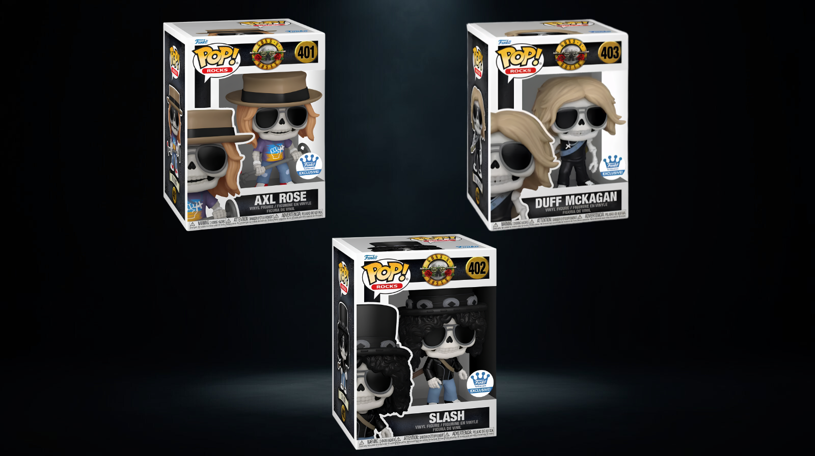 Funko Pop! Rocks Guns N’ Roses Skeleton Complete Set Funko Exclusive